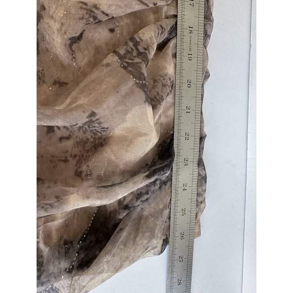 Windsor Lace-up Back Mini Dress M Taupe Abstract Ruched Side/Back 90s Y2K Party - Picture 6 of 14